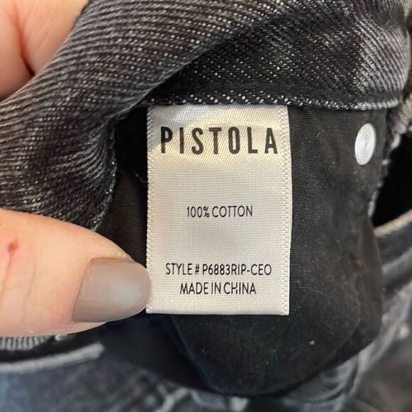 Pistola black and wash high rise button fly distressed jean 25 - Picture 4 of 12